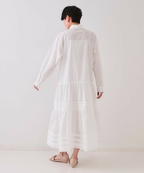 OPAQUE.CLIP / オペーク ドット クリップ ロング・マキシ丈ワンピース | 裾タックティアードシャツワンピース【洗濯機洗い可】 | 詳細11