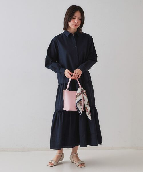 OPAQUE.CLIP / オペーク ドット クリップ ロング・マキシ丈ワンピース | 裾タックティアードシャツワンピース【洗濯機洗い可】 | 詳細2