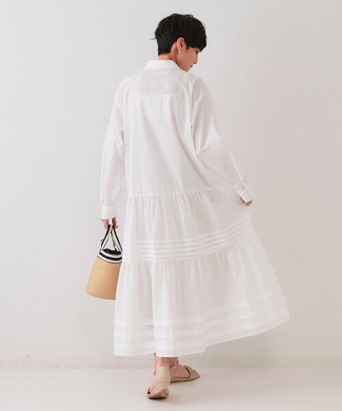 OPAQUE.CLIP / オペーク ドット クリップ ロング・マキシ丈ワンピース | 裾タックティアードシャツワンピース【洗濯機洗い可】 | 詳細7