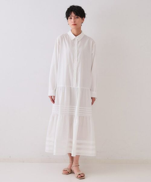 OPAQUE.CLIP / オペーク ドット クリップ ロング・マキシ丈ワンピース | 裾タックティアードシャツワンピース【洗濯機洗い可】 | 詳細9