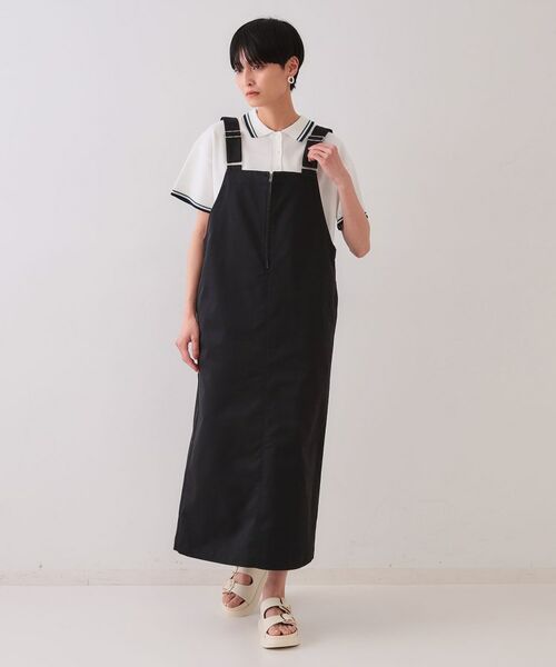 OPAQUE.CLIP / オペーク ドット クリップ ロング・マキシ丈ワンピース | フロントZIPワークジャンスカ【洗濯機洗い可】 | 詳細2