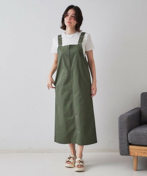 OPAQUE.CLIP / オペーク ドット クリップ ロング・マキシ丈ワンピース | フロントZIPワークジャンスカ【洗濯機洗い可】 | 詳細6