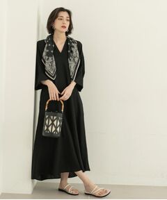 WEB限定】〈洗濯機可能〉ドット 花柄 サイド プリーツ フレンチ