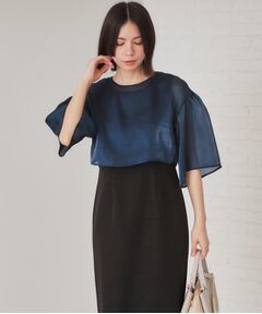 OPAQUE.CLIP / オペーク ドット クリップ セットアップ | 《ツインセット/オケージョン対応》ノースリーブワンピース×シアーショートブラウス【洗濯機洗い可】