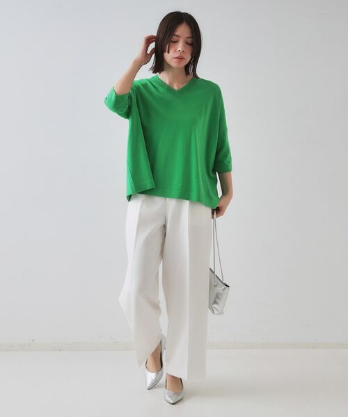 OPAQUE.CLIP / オペーク ドット クリップ パンツ | ストレッチタックワイドパンツ【洗濯機洗い可】 | 詳細4