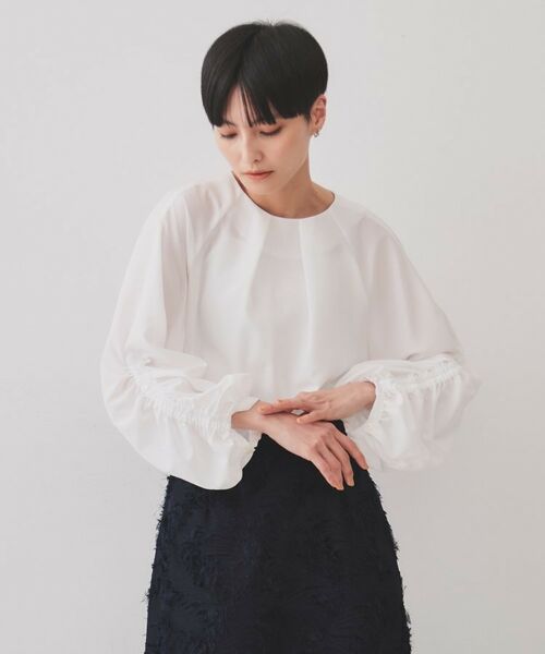 OPAQUE.CLIP / オペーク ドット クリップ シャツ・ブラウス | シャーリングスリーブブラウス【洗濯機洗い可】 | 詳細1