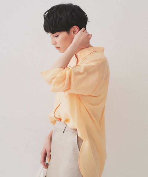 OPAQUE.CLIP / オペーク ドット クリップ シャツ・ブラウス | 《andGIRL掲載》麻混シアーダブルポケットシャツ【洗濯機洗い可】 | 詳細10