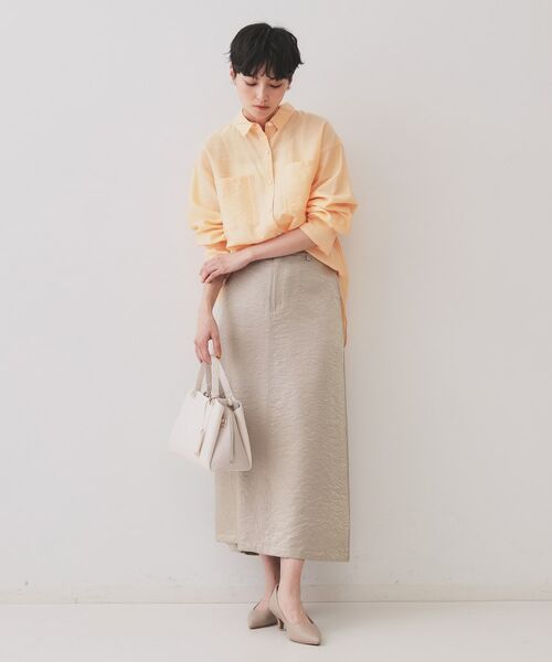 OPAQUE.CLIP / オペーク ドット クリップ シャツ・ブラウス | 《andGIRL掲載》麻混シアーダブルポケットシャツ【洗濯機洗い可】 | 詳細11