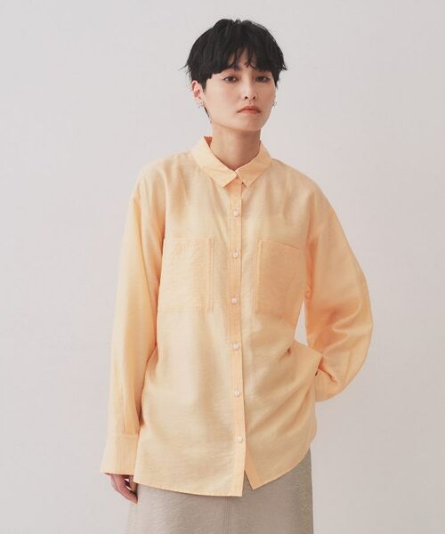 OPAQUE.CLIP / オペーク ドット クリップ シャツ・ブラウス | 《andGIRL掲載》麻混シアーダブルポケットシャツ【洗濯機洗い可】 | 詳細14