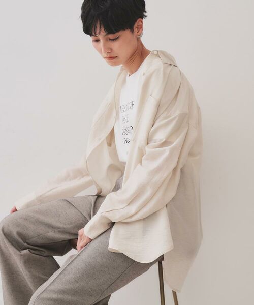 OPAQUE.CLIP / オペーク ドット クリップ シャツ・ブラウス | 《andGIRL掲載》麻混シアーダブルポケットシャツ【洗濯機洗い可】 | 詳細5