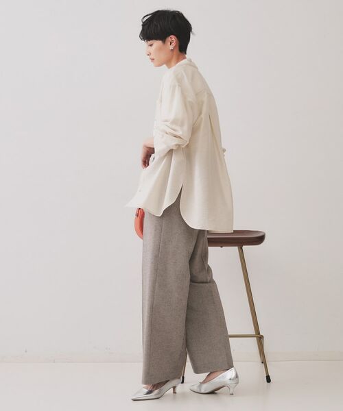 OPAQUE.CLIP / オペーク ドット クリップ シャツ・ブラウス | 《andGIRL掲載》麻混シアーダブルポケットシャツ【洗濯機洗い可】 | 詳細8