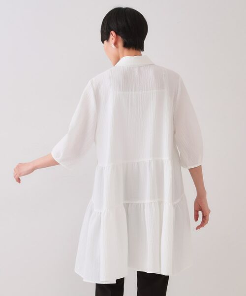 OPAQUE.CLIP / オペーク ドット クリップ シャツ・ブラウス | ふくれジャカードティアードチュニックブラウス【洗濯機洗い可】 | 詳細11