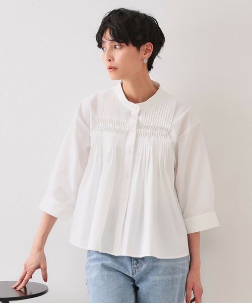 OPAQUE.CLIP / オペーク ドット クリップ シャツ・ブラウス | ピンタックフレアシャツ【洗濯機洗い可】 | 詳細1