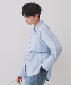 OPAQUE.CLIP / オペーク ドット クリップ シャツ・ブラウス | 《andGIRL掲載》ストライプビスチェセットシャツ【洗濯機洗い可）】