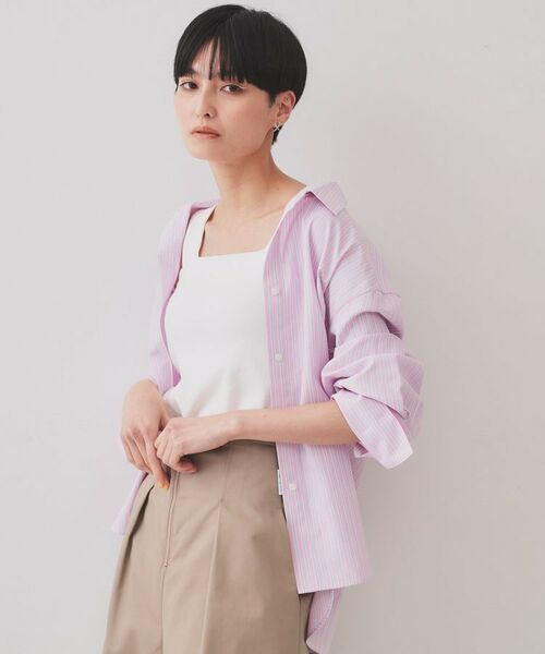 OPAQUE.CLIP / オペーク ドット クリップ シャツ・ブラウス | 《andGIRL掲載》ストライプビスチェセットシャツ【洗濯機洗い可）】 | 詳細1
