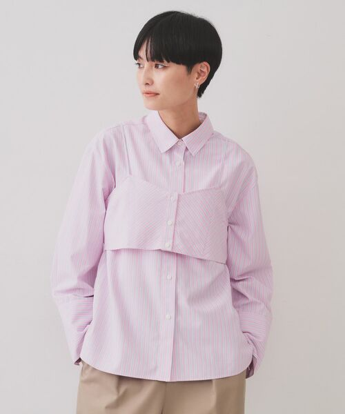 OPAQUE.CLIP / オペーク ドット クリップ シャツ・ブラウス | 《andGIRL掲載》ストライプビスチェセットシャツ【洗濯機洗い可）】 | 詳細13