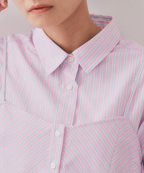 OPAQUE.CLIP / オペーク ドット クリップ シャツ・ブラウス | 《andGIRL掲載》ストライプビスチェセットシャツ【洗濯機洗い可）】 | 詳細16