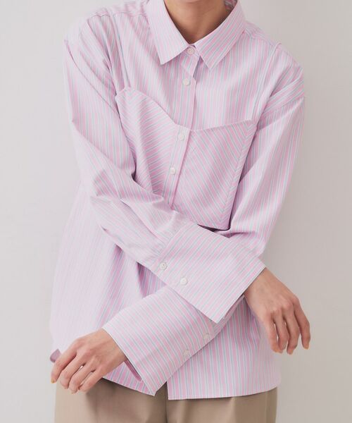 OPAQUE.CLIP / オペーク ドット クリップ シャツ・ブラウス | 《andGIRL掲載》ストライプビスチェセットシャツ【洗濯機洗い可）】 | 詳細19