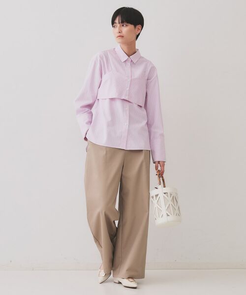 OPAQUE.CLIP / オペーク ドット クリップ シャツ・ブラウス | 《andGIRL掲載》ストライプビスチェセットシャツ【洗濯機洗い可）】 | 詳細5