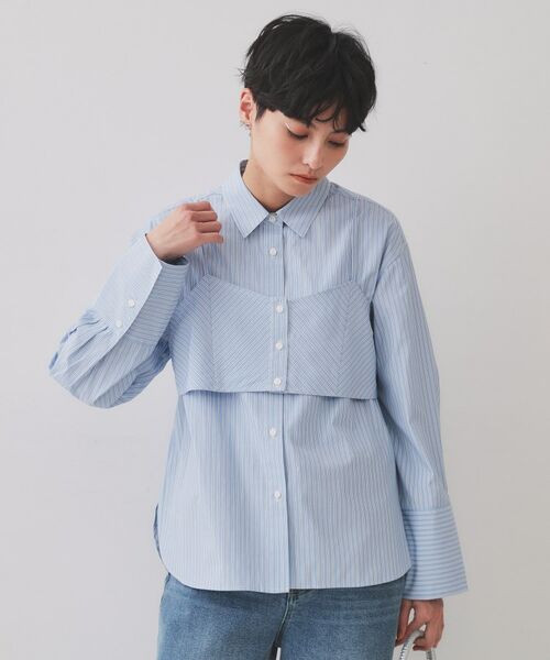 OPAQUE.CLIP / オペーク ドット クリップ シャツ・ブラウス | 《andGIRL掲載》ストライプビスチェセットシャツ【洗濯機洗い可）】 | 詳細8