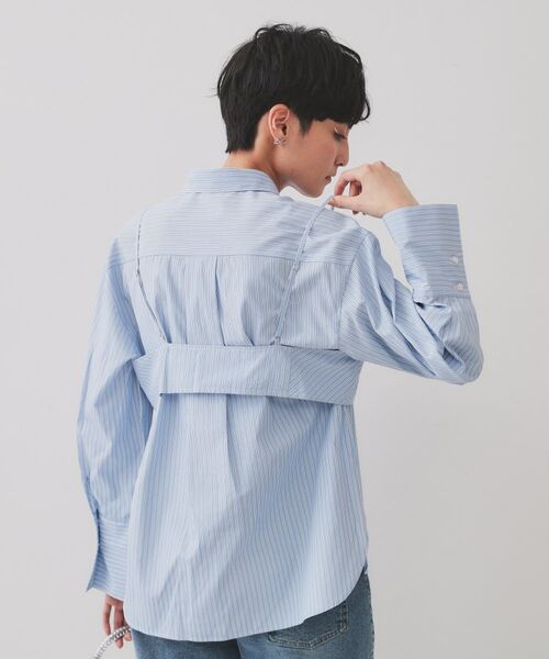 OPAQUE.CLIP / オペーク ドット クリップ シャツ・ブラウス | 《andGIRL掲載》ストライプビスチェセットシャツ【洗濯機洗い可）】 | 詳細9