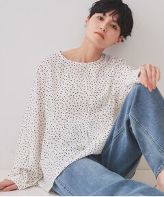OPAQUE.CLIP / オペーク ドット クリップ シャツ・ブラウス | ドットプリントタックブラウス【洗濯機洗い可】
