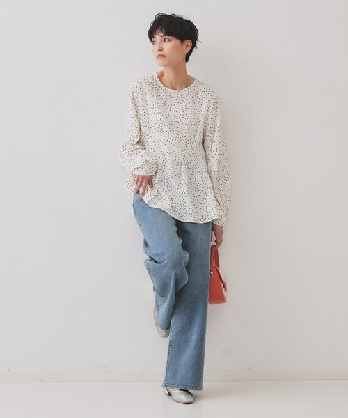 OPAQUE.CLIP / オペーク ドット クリップ シャツ・ブラウス | ドットプリントタックブラウス【洗濯機洗い可】 | 詳細2