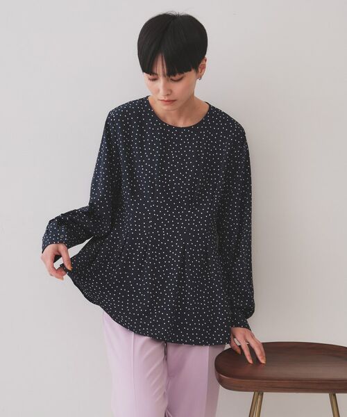 OPAQUE.CLIP / オペーク ドット クリップ シャツ・ブラウス | ドットプリントタックブラウス【洗濯機洗い可】 | 詳細9