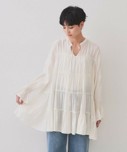 OPAQUE.CLIP / オペーク ドット クリップ チュニック | ティアードチュニックブラウス【洗濯機洗い可】 | 詳細13