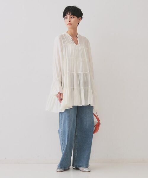 OPAQUE.CLIP / オペーク ドット クリップ チュニック | ティアードチュニックブラウス【洗濯機洗い可】 | 詳細2