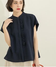 OPAQUE.CLIP / オペーク ドット クリップ シャツ・ブラウス | リネンライクフロントフリルブラウス【洗濯機洗い可/吸水速乾/接触冷感】