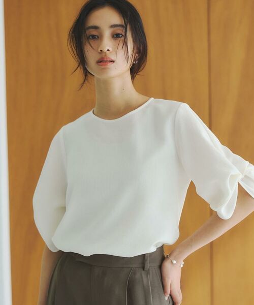 OPAQUE.CLIP / オペーク ドット クリップ シャツ・ブラウス | リネンライクタックスリーブブラウス【洗濯機洗い可/吸水速乾/接触冷感】 | 詳細1