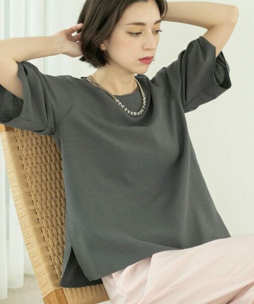 OPAQUE.CLIP / オペーク ドット クリップ シャツ・ブラウス | リネンライクタックスリーブブラウス【洗濯機洗い可/吸水速乾/接触冷感】 | 詳細17