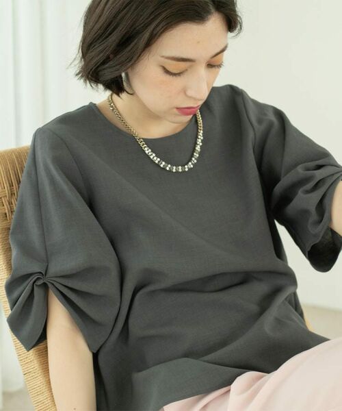 OPAQUE.CLIP / オペーク ドット クリップ シャツ・ブラウス | リネンライクタックスリーブブラウス【洗濯機洗い可/吸水速乾/接触冷感】 | 詳細18