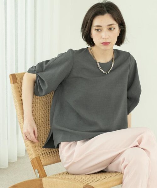 OPAQUE.CLIP / オペーク ドット クリップ シャツ・ブラウス | リネンライクタックスリーブブラウス【洗濯機洗い可/吸水速乾/接触冷感】 | 詳細20