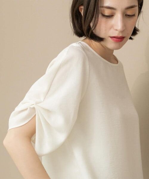 OPAQUE.CLIP / オペーク ドット クリップ シャツ・ブラウス | リネンライクタックスリーブブラウス【洗濯機洗い可/吸水速乾/接触冷感】 | 詳細3