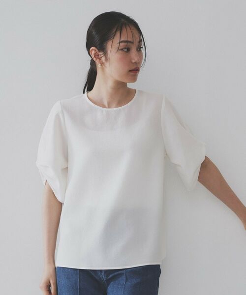 OPAQUE.CLIP / オペーク ドット クリップ シャツ・ブラウス | リネンライクタックスリーブブラウス【洗濯機洗い可/吸水速乾/接触冷感】 | 詳細30