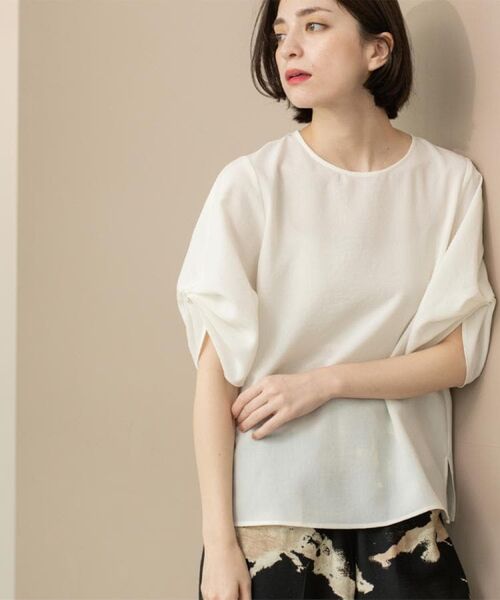 OPAQUE.CLIP / オペーク ドット クリップ シャツ・ブラウス | リネンライクタックスリーブブラウス【洗濯機洗い可/吸水速乾/接触冷感】 | 詳細4