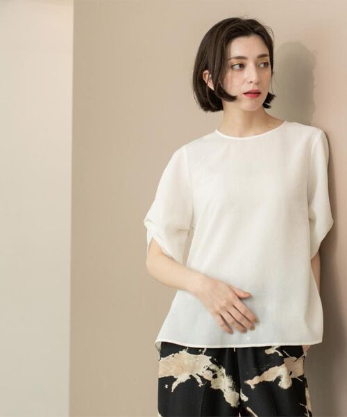 OPAQUE.CLIP / オペーク ドット クリップ シャツ・ブラウス | リネンライクタックスリーブブラウス【洗濯機洗い可/吸水速乾/接触冷感】 | 詳細5