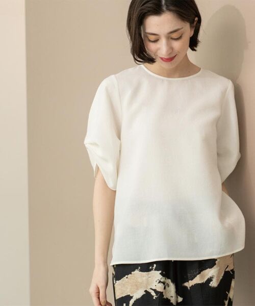 OPAQUE.CLIP / オペーク ドット クリップ シャツ・ブラウス | リネンライクタックスリーブブラウス【洗濯機洗い可/吸水速乾/接触冷感】 | 詳細6