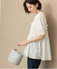 OPAQUE.CLIP / オペーク ドット クリップ シャツ・ブラウス | シャーリングペプラムブラウス【洗濯機洗い可】