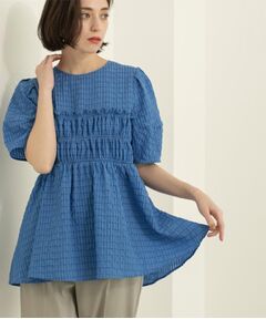 OPAQUE.CLIP / オペーク ドット クリップ シャツ・ブラウス | シャーリングペプラムブラウス【洗濯機洗い可】