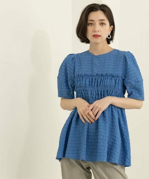 OPAQUE.CLIP / オペーク ドット クリップ シャツ・ブラウス | シャーリングペプラムブラウス【洗濯機洗い可】 | 詳細18