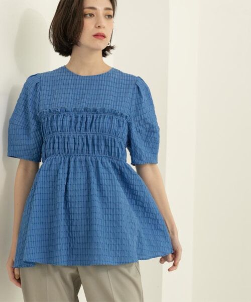 OPAQUE.CLIP / オペーク ドット クリップ シャツ・ブラウス | シャーリングペプラムブラウス【洗濯機洗い可】 | 詳細20