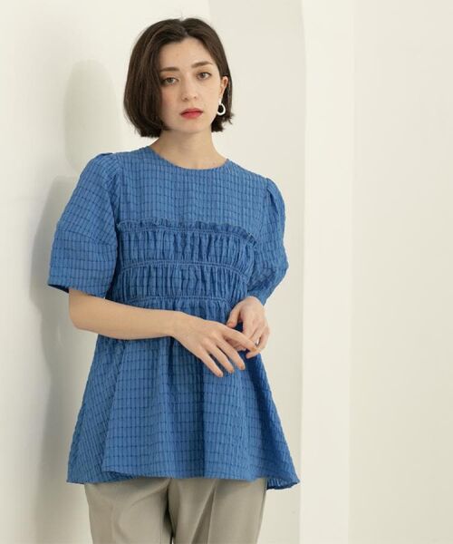 OPAQUE.CLIP / オペーク ドット クリップ シャツ・ブラウス | シャーリングペプラムブラウス【洗濯機洗い可】 | 詳細21