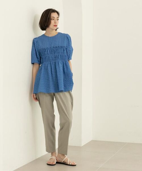 OPAQUE.CLIP / オペーク ドット クリップ シャツ・ブラウス | シャーリングペプラムブラウス【洗濯機洗い可】 | 詳細24