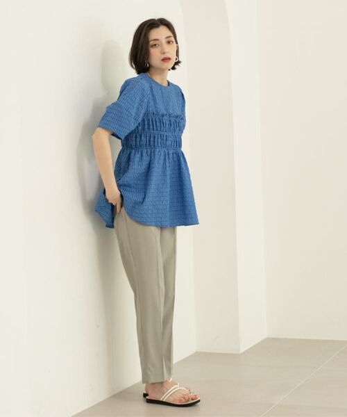 OPAQUE.CLIP / オペーク ドット クリップ シャツ・ブラウス | シャーリングペプラムブラウス【洗濯機洗い可】 | 詳細25