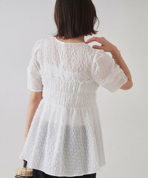 OPAQUE.CLIP / オペーク ドット クリップ シャツ・ブラウス | シャーリングペプラムブラウス【洗濯機洗い可】 | 詳細26