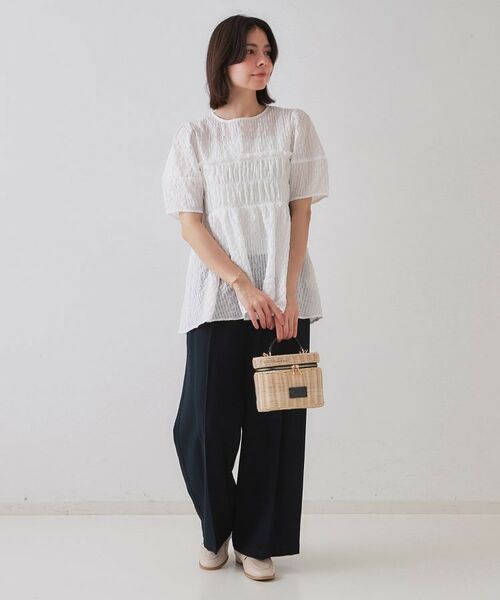 OPAQUE.CLIP / オペーク ドット クリップ シャツ・ブラウス | シャーリングペプラムブラウス【洗濯機洗い可】 | 詳細27