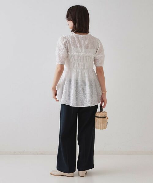 OPAQUE.CLIP / オペーク ドット クリップ シャツ・ブラウス | シャーリングペプラムブラウス【洗濯機洗い可】 | 詳細28